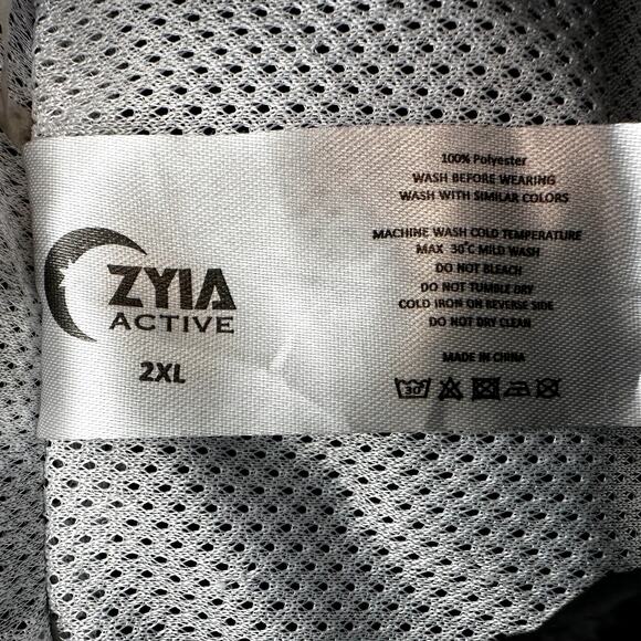 Zyia Active Rain Jacket Windbreaker Reflective Softshell Zip Hood Camo Black 2X - Picture 2 of 3